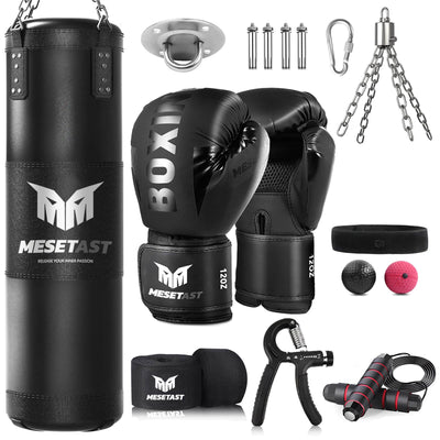 Mesetast Punching Bag for Adults, 4ft Heavy Boxing Bag Set with 12 OZ Gloves for MMA Karate Kickboxing Boxing - Unfilled - Dreamchaser Headquarters