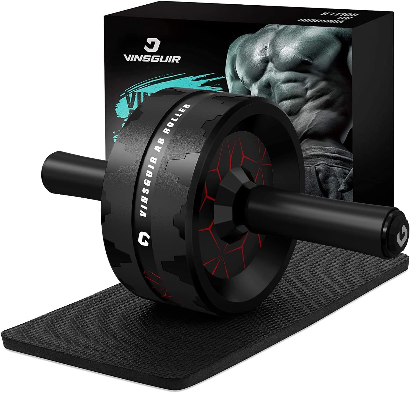 Vinsguir Ab Roller Wheel for effective abdominal workouts with a knee pad for comfort.