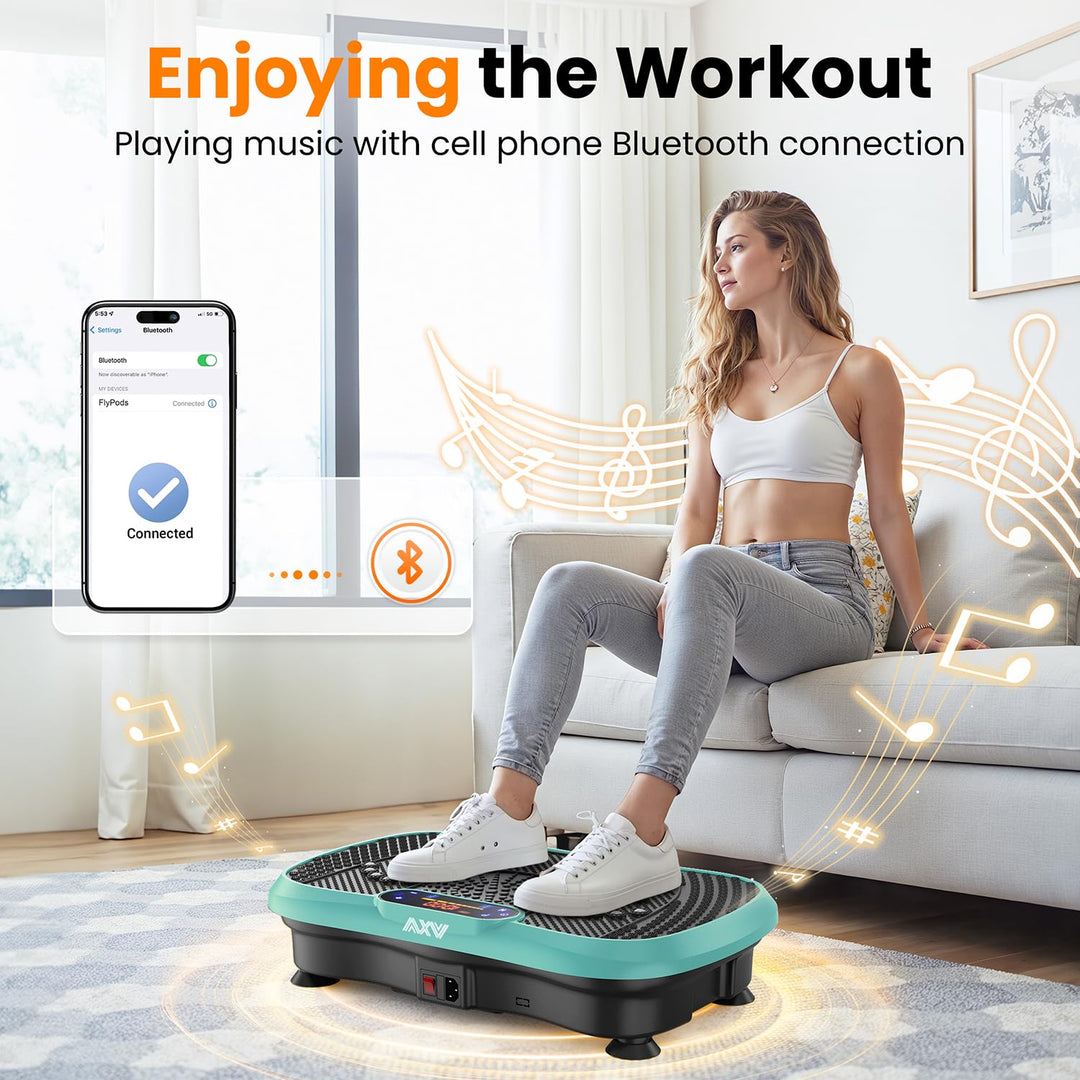 AXV Weight Loss Vibrating Platform - Full Body Shaker Exercise Machine with Remote, Bands &amp; BT Speaker - Dreamchaser Headquarters