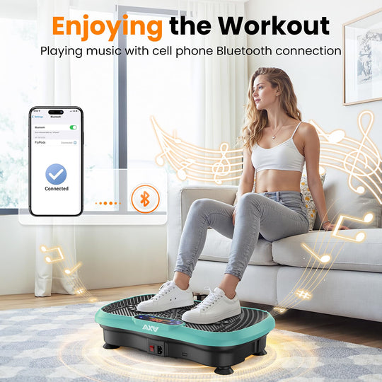 AXV Weight Loss Vibrating Platform - Full Body Shaker Exercise Machine with Remote, Bands &amp; BT Speaker - Dreamchaser Headquarters