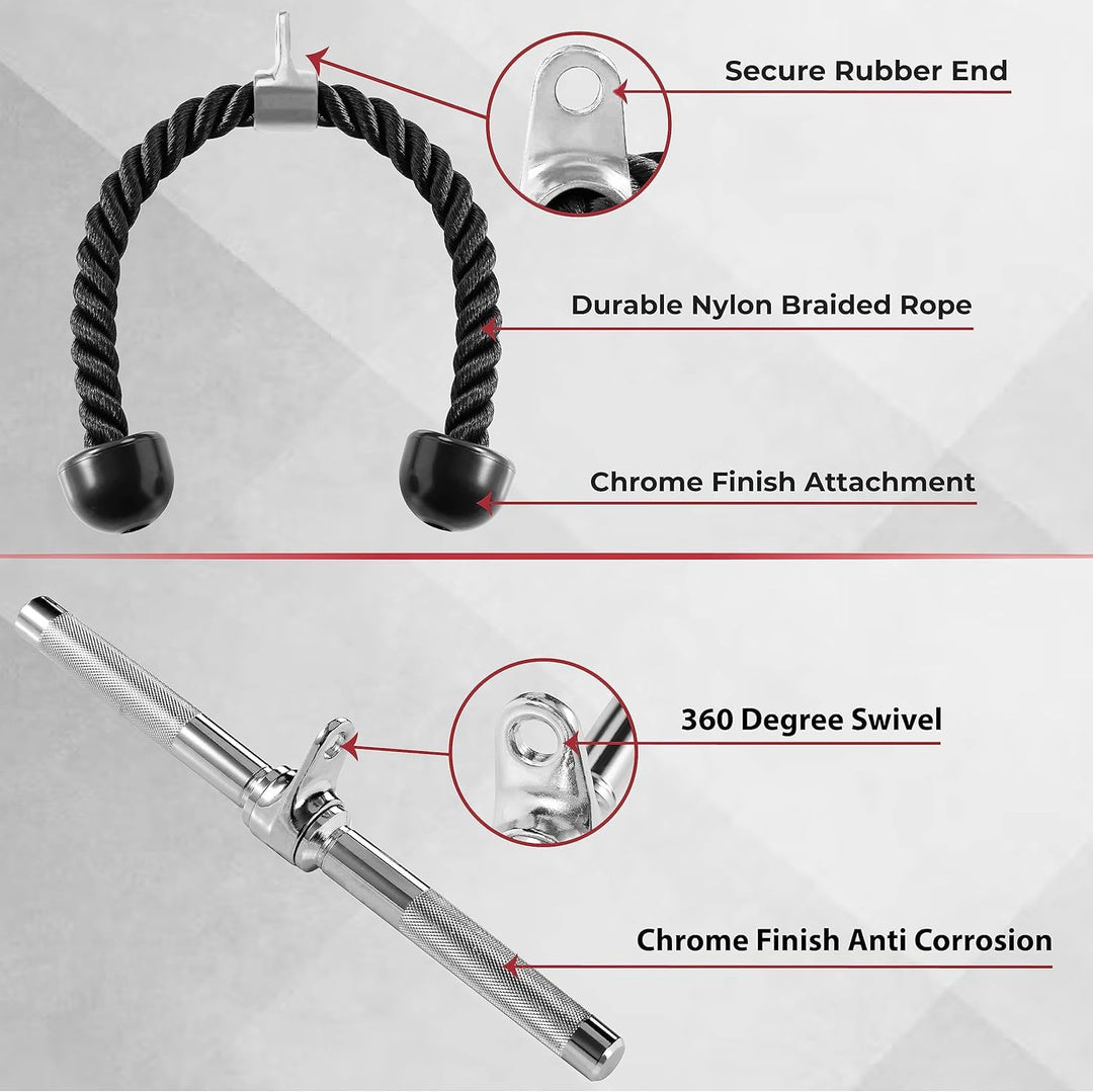 Cable Machine Attachment Set for Upper Body Strength Training | DreamChaserHQ