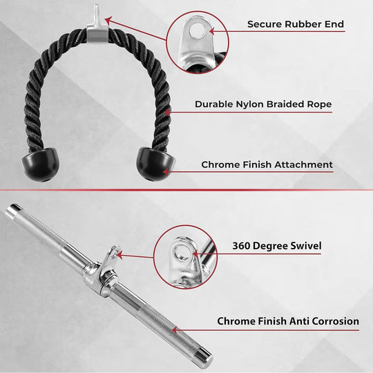 Cable Machine Attachment Set for Upper Body Strength Training | DreamChaserHQ