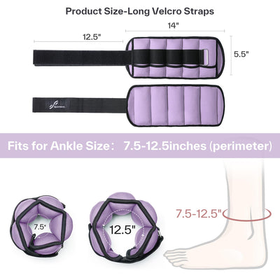 Sportneer Adjustable Weighted Ankle Weights Set 1 Pair 2 4 6 8 10 Lbs Leg Weight Straps for Women Men for Gym,Fitness, Workout,Walking, Jogging,1-5 lbs for Each Ankle, 1 Pair 2-10 lbs (Black) - Dreamchaser Headquarters