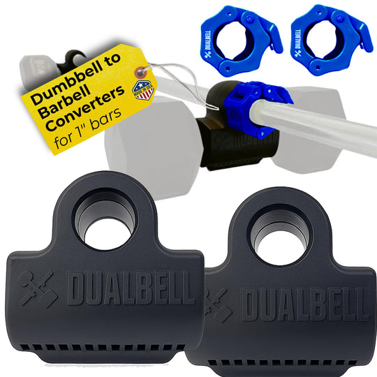 Dualbell Pair Connect Dumbbells to Barbell for Full-Body Strength Training | Adjustable Dumbbell-to-Barbell Conversion System | DreamchaserHQ