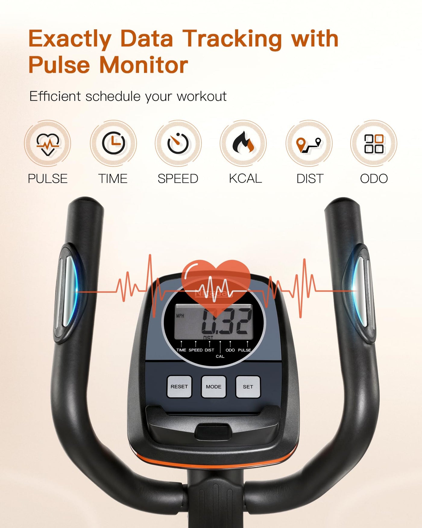 Niceday Elliptical Machine showing the quiet magnetic drive system for a peaceful workout experience.