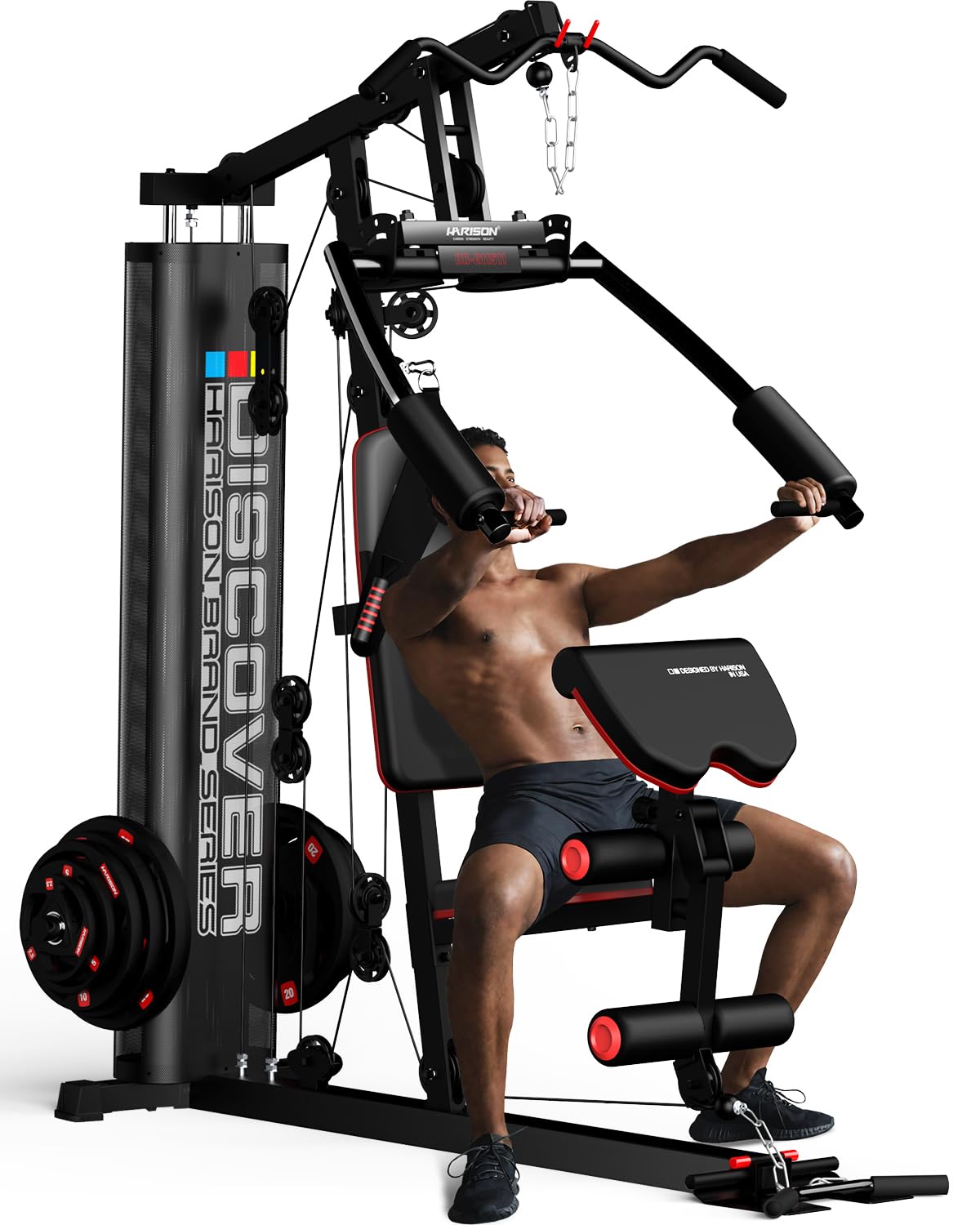 HARISON Home Gym - Full Body Workout Equipment, Exercise Equipment, Fitness Equipment, Multifunctional Home Gym Equipment for Home with Pulley System, Weight Bench, Rowing Machine - Dreamchaser Headquarters