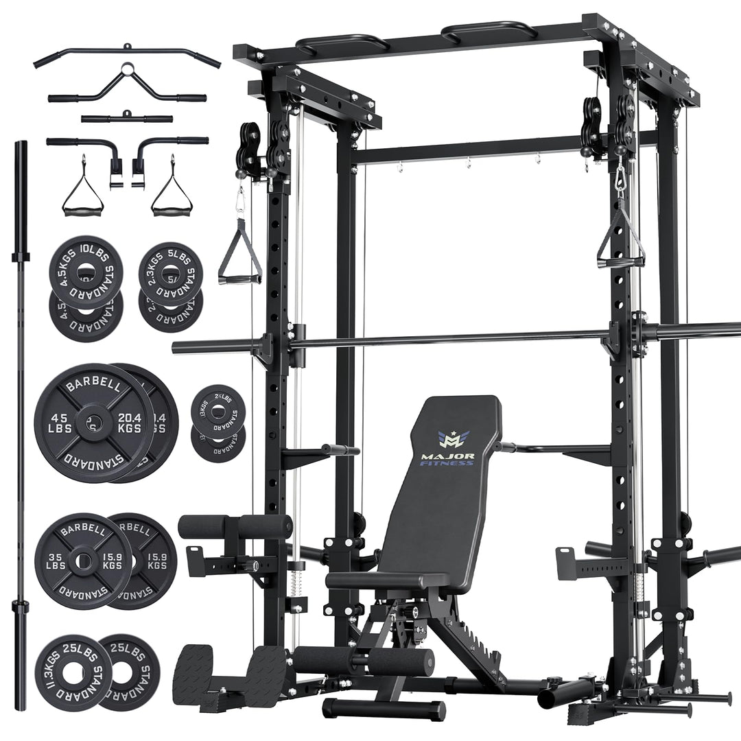 Major Fitness Drone3 Machine – All-in-One Home Gym Squat Rack with Weight Bar, Cable Crossover Machine - Dreamchaser Headquarters