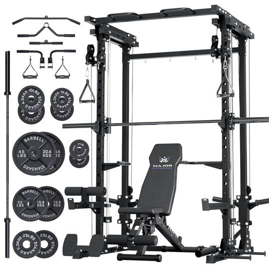 Major Fitness Drone3 Machine – All-in-One Home Gym Squat Rack with Weight Bar, Cable Crossover Machine - Dreamchaser Headquarters