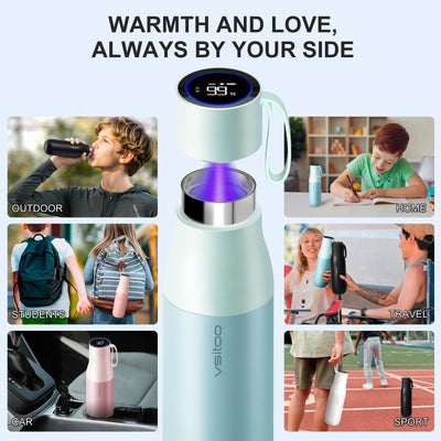 VSITOO 33 oz Smart Self-Cleaning Water Bottle,Stainless Steel Vacuum Flask,BPA-Free, One-Touch Clean,30-Day Battery, Magnetic Charging,Portable Bottle for Travel,Gym or Office,Black - Dreamchaser Headquarters