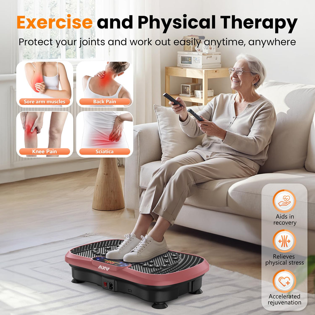 AXV Weight Loss Vibrating Platform - Full Body Shaker Exercise Machine with Remote, Bands &amp; BT Speaker - Dreamchaser Headquarters