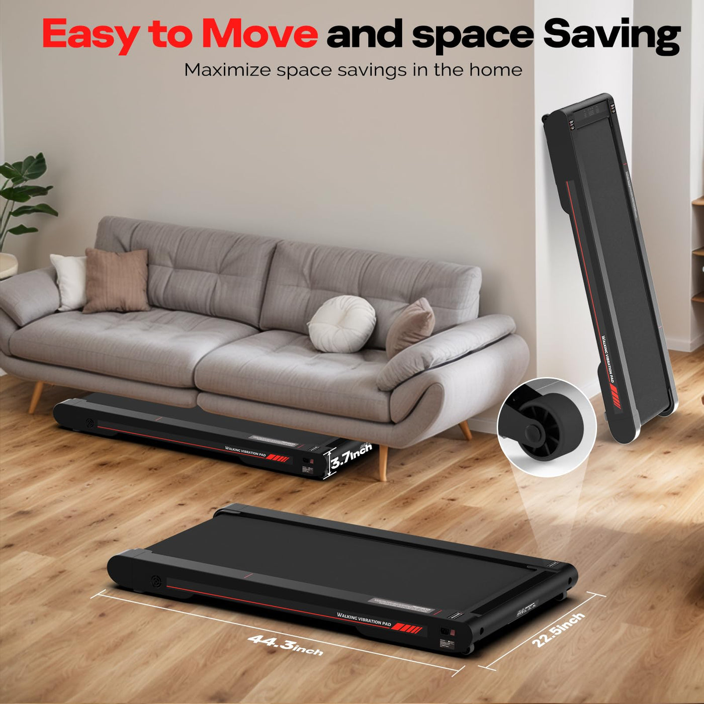 Portable Treadmill For Home, 3 In 1 Under Desk Walking Pad, 2.5HP Quiet Motor With APP Control - Dreamchaser Headquarters