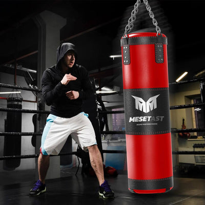 Mesetast Punching Bag for Adults, 4ft Heavy Boxing Bag Set with 12 OZ Gloves for MMA Karate Kickboxing Boxing - Unfilled - Dreamchaser Headquarters