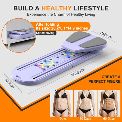 Pink Pilates board with storage - multifunctional ab board optimized for home workouts.