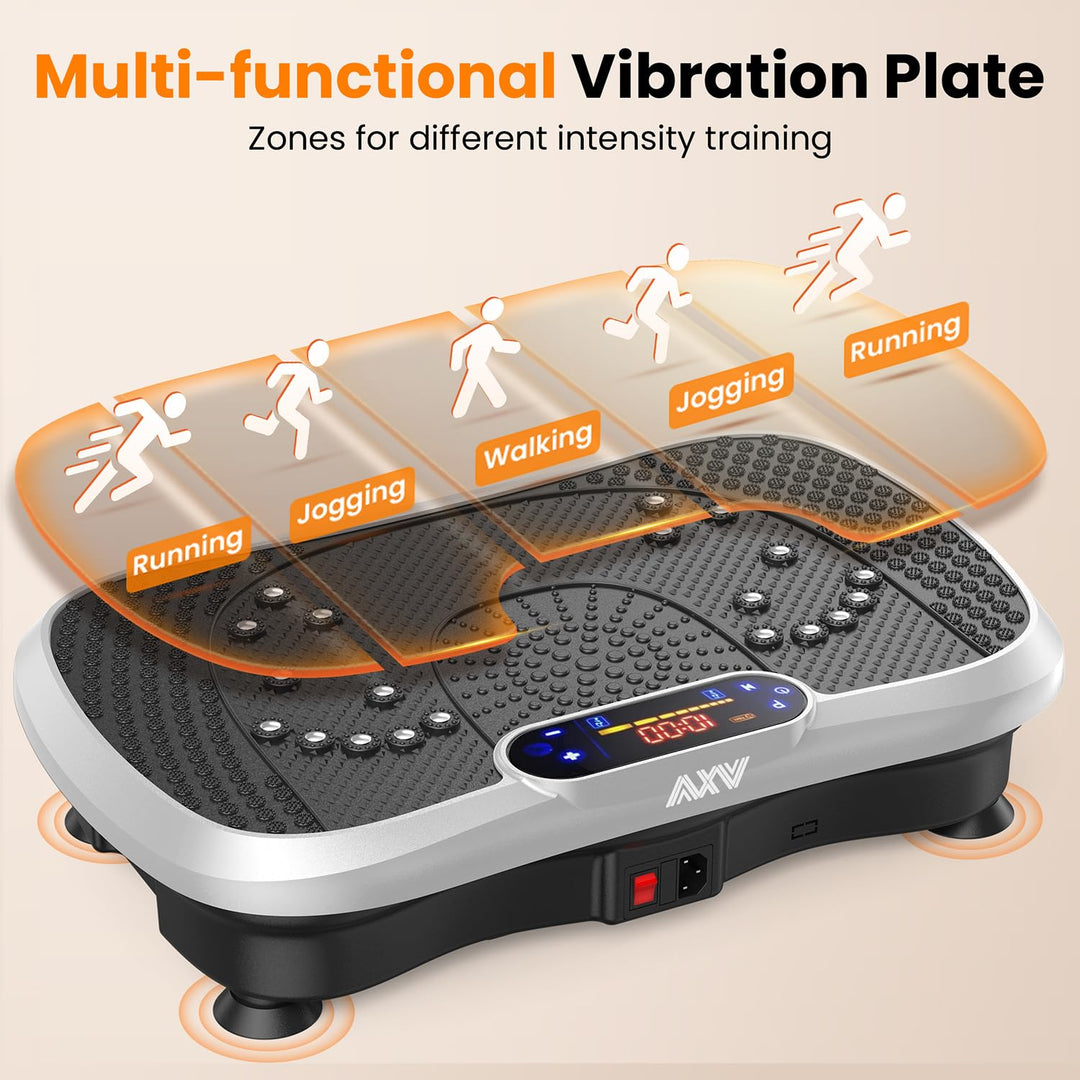 AXV Weight Loss Vibrating Platform - Full Body Shaker Exercise Machine with Remote, Bands &amp; BT Speaker - Dreamchaser Headquarters