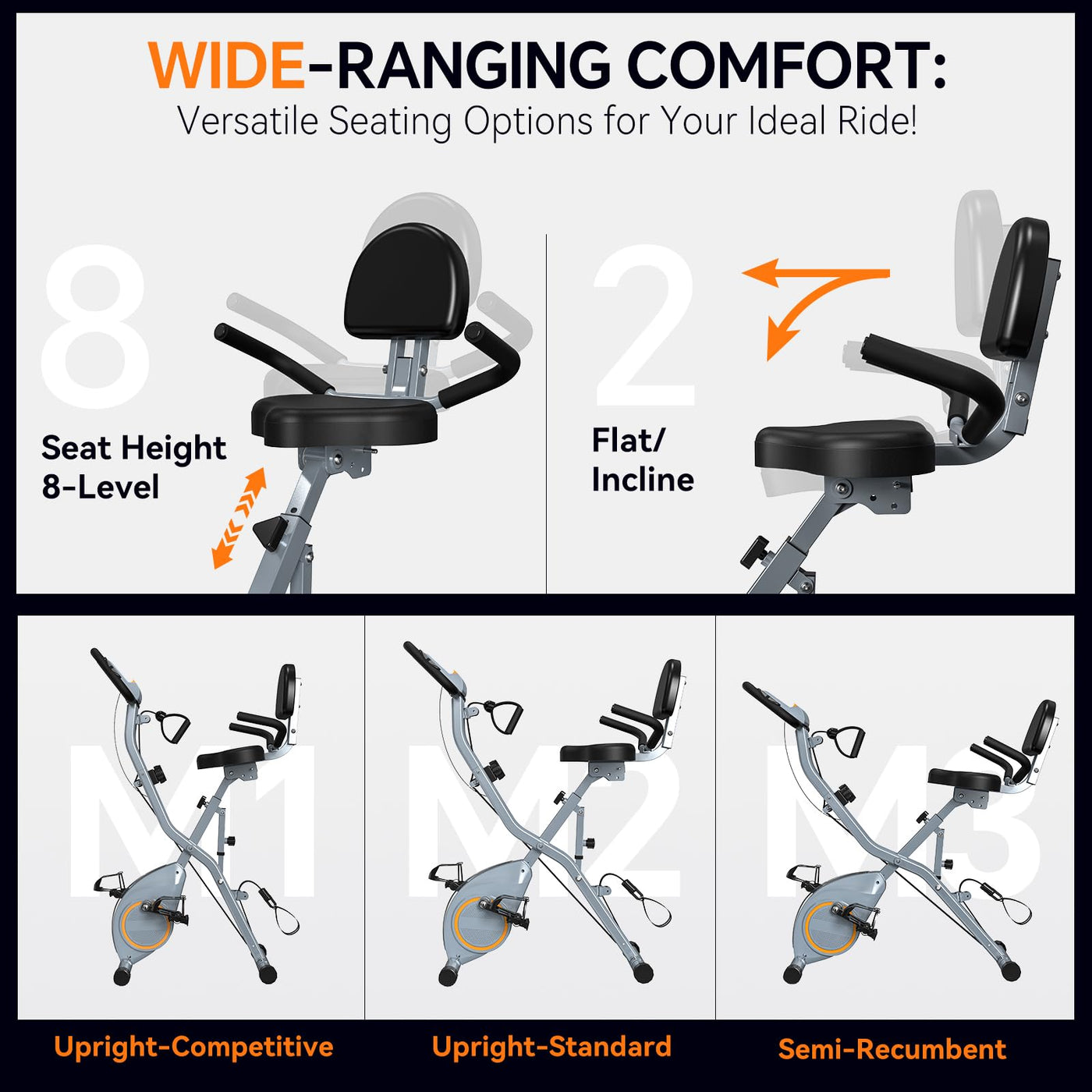 User engaged in fitness activity on the foldable exercise bike for home workouts.