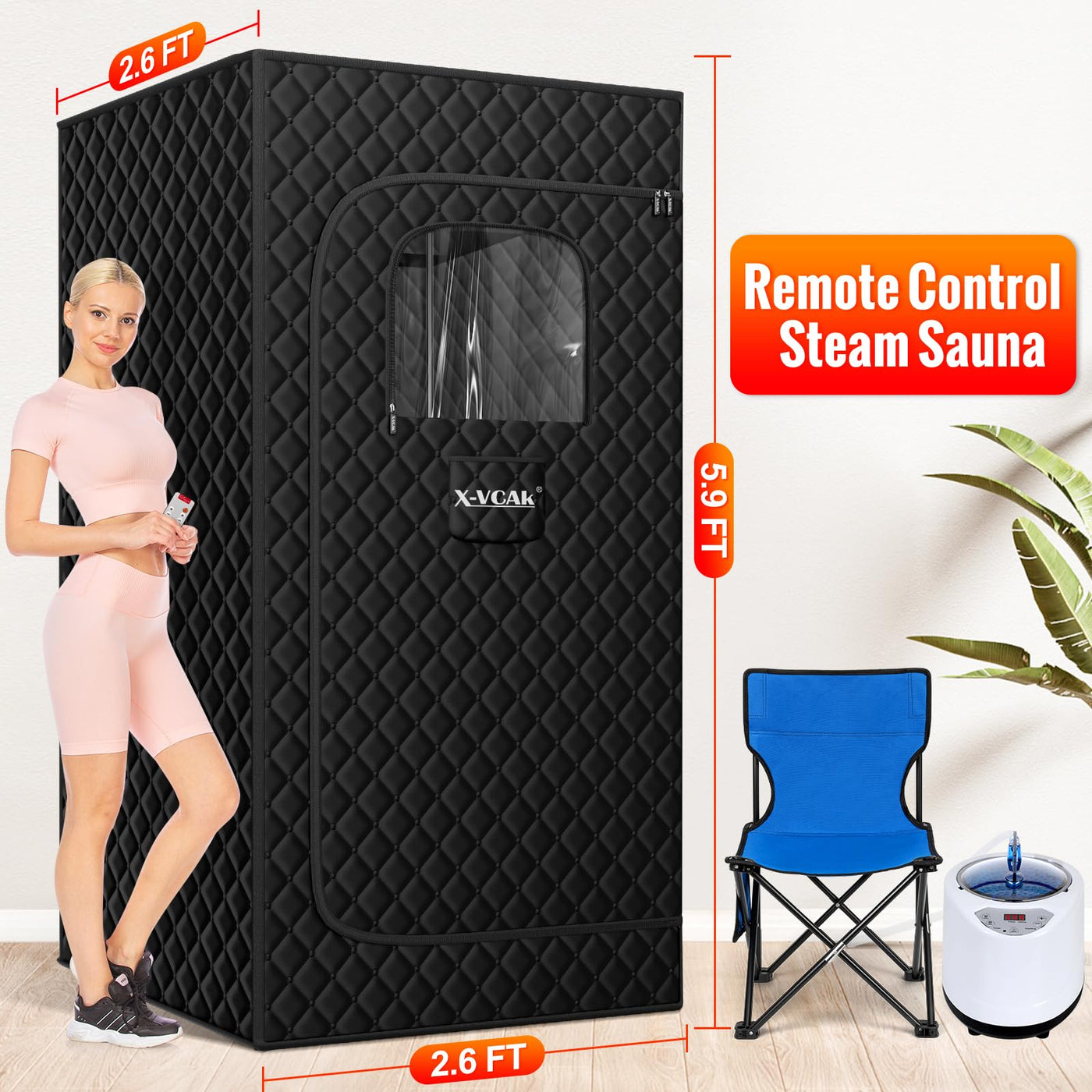 Setting up the X-Vcak Upgraded Sauna Box in a cozy home environment, the ideal home sauna for relaxation.