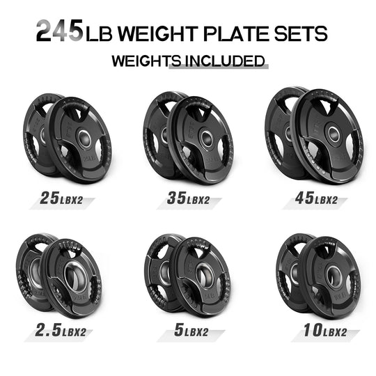 RitFit Rubber Grip Weight Plates – Olympic Plates for Safer, Stronger Barbell Training at Home - Dreamchaser Headquarters