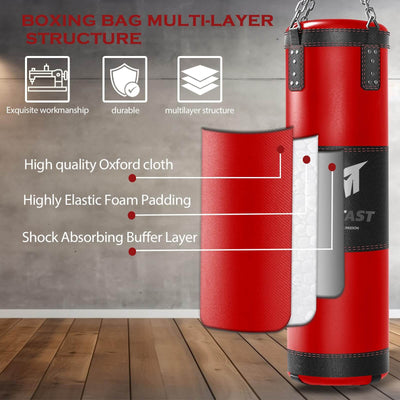Mesetast Punching Bag for Adults, 4ft Heavy Boxing Bag Set with 12 OZ Gloves for MMA Karate Kickboxing Boxing - Unfilled - Dreamchaser Headquarters