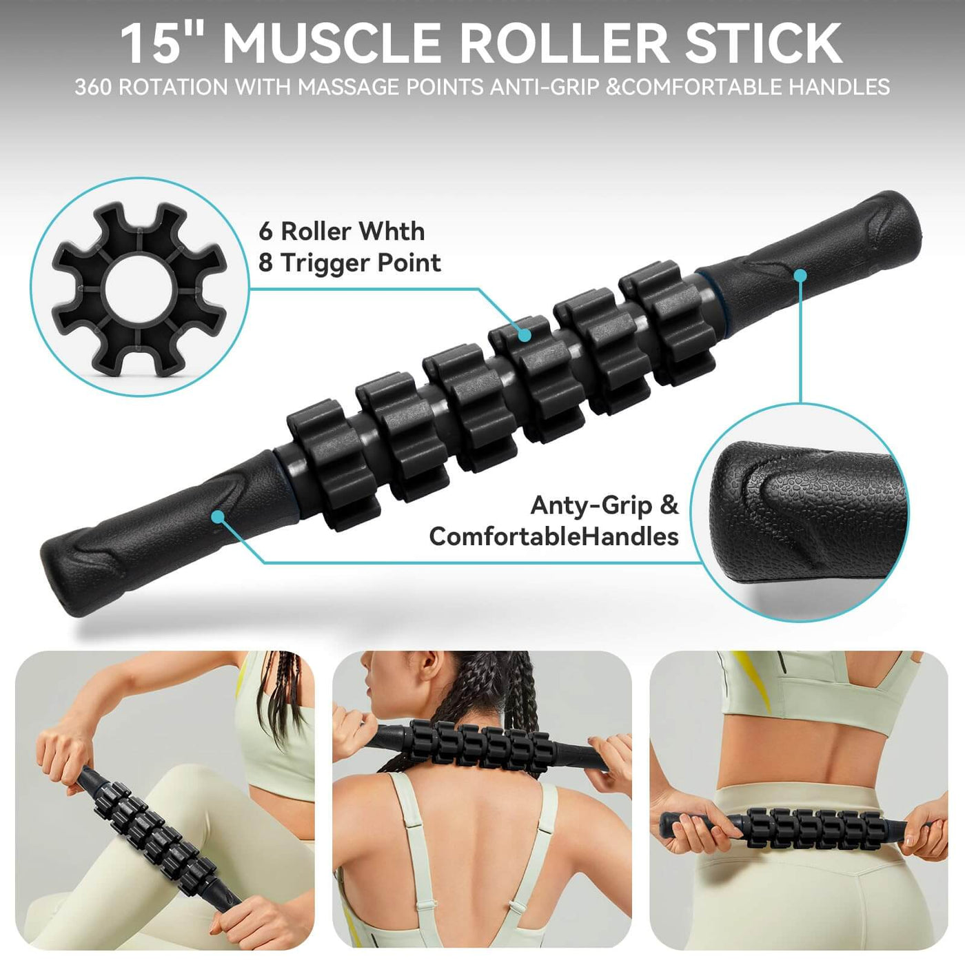 Krightlink 5 in1 Foam Roller Set for Deep Tissue Muscle Massage, High Density Fitness Exercise Foam Roller, Massage Roller, Massage Ball - Dreamchaser Headquarters