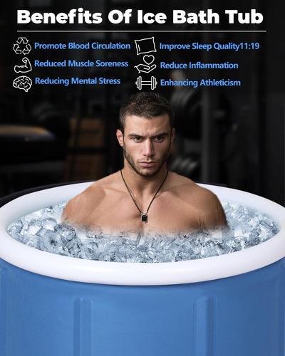 An athlete preparing for a recovery session in the XL Ice Bath Tub, a top-tier cold plunge tub.