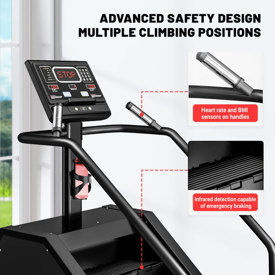 Jelens Stair Stepper Machine with LED Screen 440 LBS, Commercial Grade Stair Climber Exercise Machine for Home with 15 Resistance Levels for Cardio, 24-164 Steps/Minute (Black) - Dreamchaser Headquarters