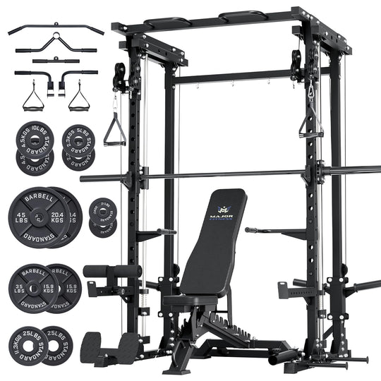 Major Fitness Drone3 Machine – All-in-One Home Gym Squat Rack with Weight Bar, Cable Crossover Machine - Dreamchaser Headquarters