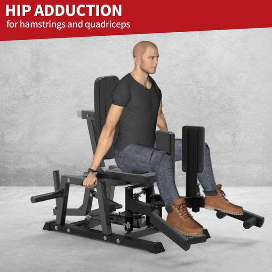 Hip Abductor Machine, Inner and Outer Thigh Machine, Abductor Adductor Machine, Hip Abduction Machine with 6 Levels Gear System &amp; 4-Position Backrest Adjustment, Home Gym Equipment (Red) - Dreamchaser Headquarters