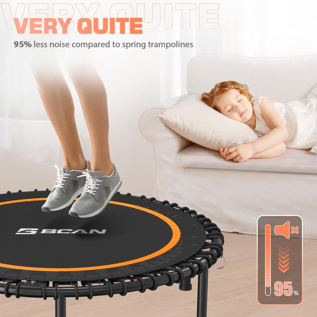 BCAN 40" Fitness Trampoline With Handle - Adjustable Foam, 450 LBS Capacity, Portable &amp; Quiet - Green - Dreamchaser Headquarters