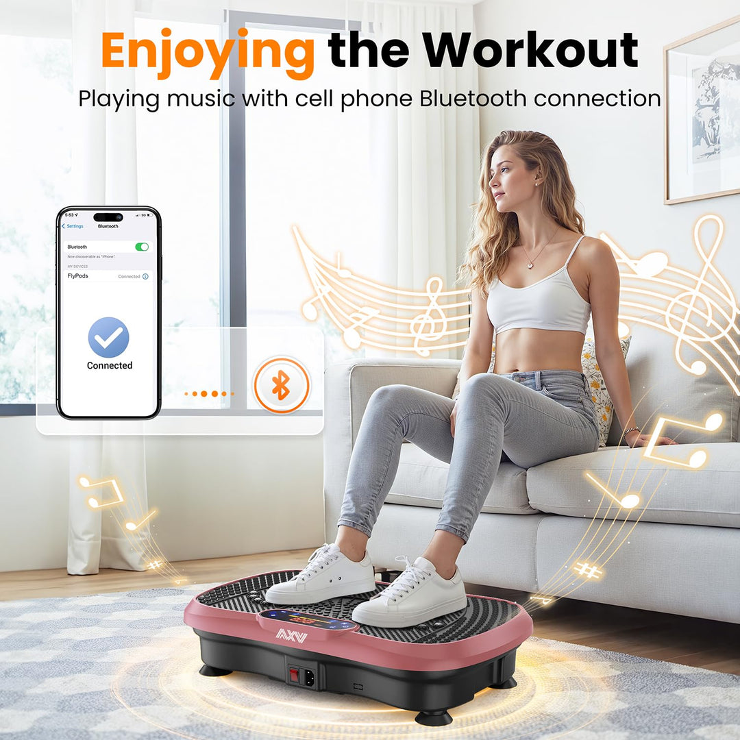 AXV Weight Loss Vibrating Platform - Full Body Shaker Exercise Machine with Remote, Bands &amp; BT Speaker - Dreamchaser Headquarters