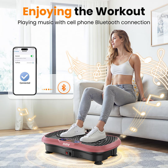 AXV Weight Loss Vibrating Platform - Full Body Shaker Exercise Machine with Remote, Bands &amp; BT Speaker - Dreamchaser Headquarters