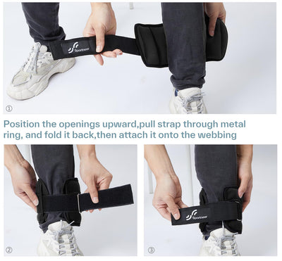 Sportneer Adjustable Weighted Ankle Weights Set 1 Pair 2 4 6 8 10 Lbs Leg Weight Straps for Women Men for Gym,Fitness, Workout,Walking, Jogging,1-5 lbs for Each Ankle, 1 Pair 2-10 lbs (Black) - Dreamchaser Headquarters