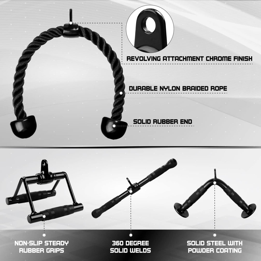 Cable Machine Attachment Set for Upper Body Strength Training | DreamChaserHQ