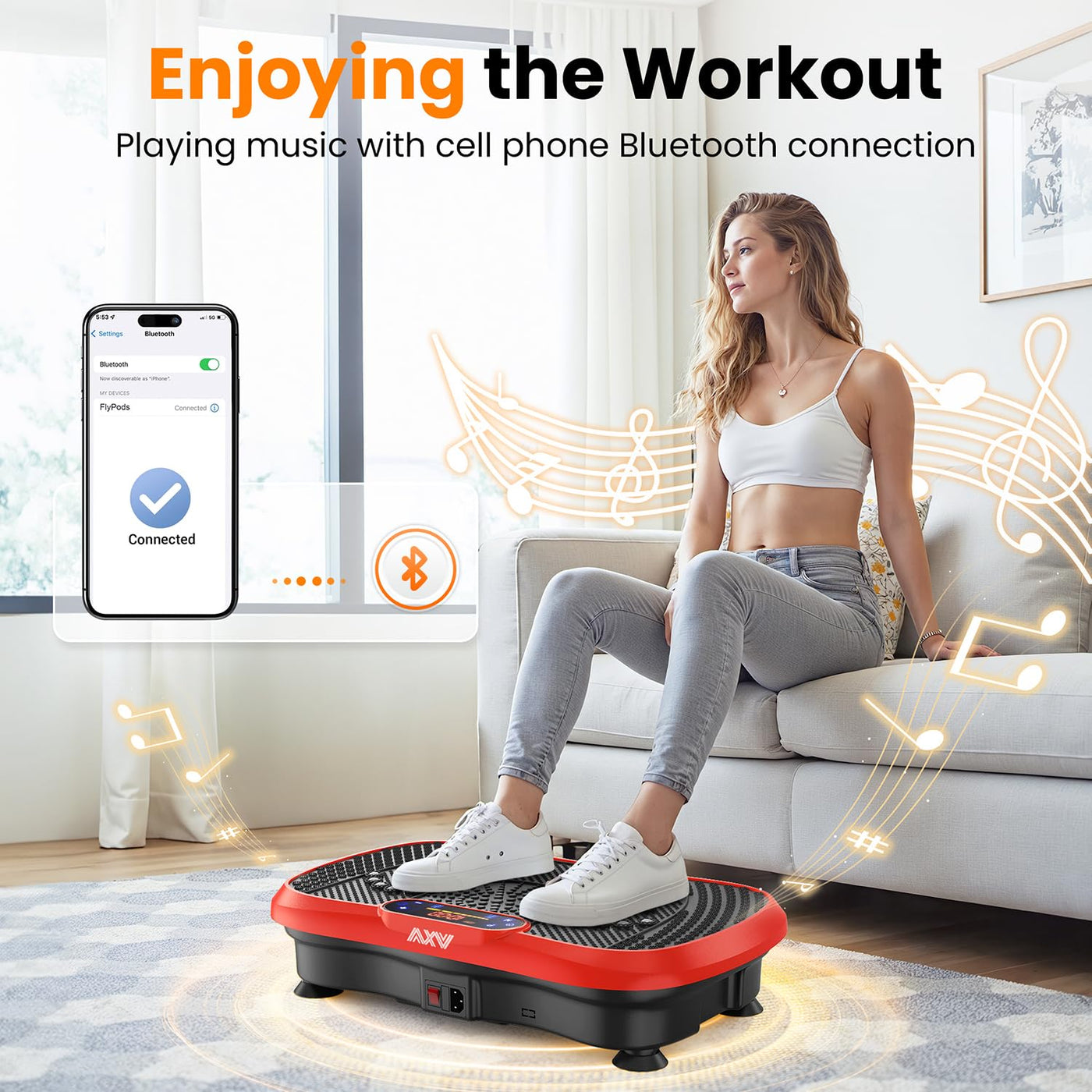 AXV Weight Loss Vibrating Platform - Full Body Shaker Exercise Machine with Remote, Bands & BT Speaker - Dreamchaser Headquarters