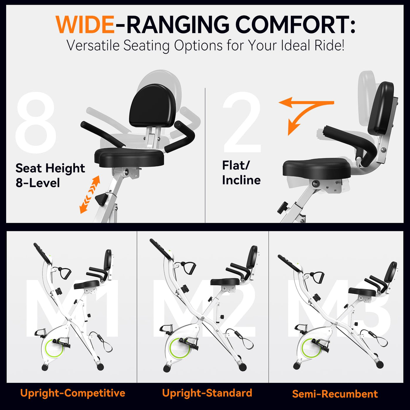 Highlighting the indoor workout capabilities of the foldable exercise bike.