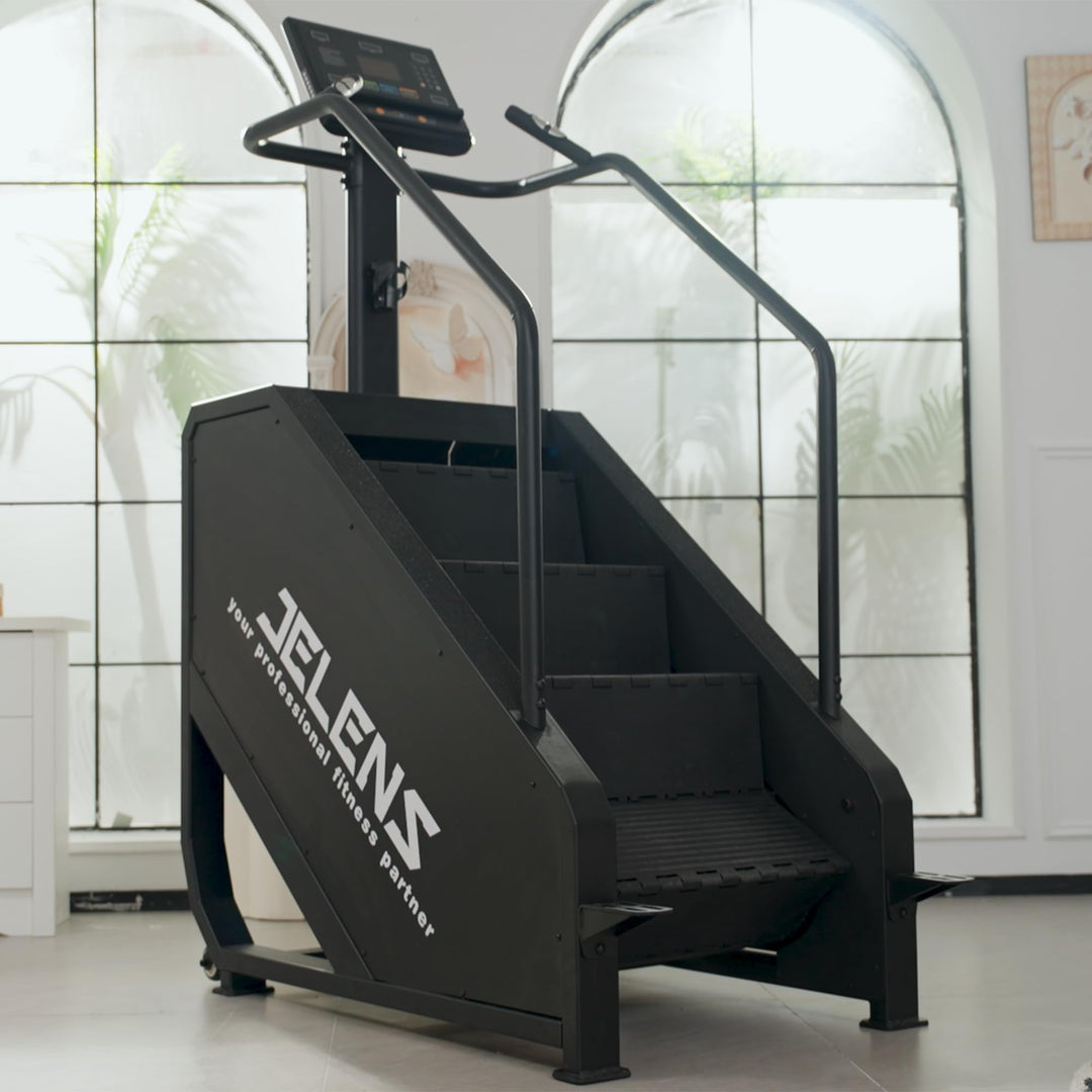 Jelens Stair Stepper Machine with LED Screen 440 LBS, Commercial Grade Stair Climber Exercise Machine for Home with 15 Resistance Levels for Cardio, 24-164 Steps/Minute (Black) - Dreamchaser Headquarters
