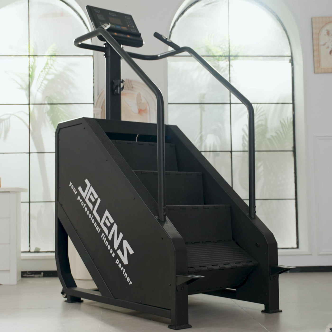Jelens Stair Stepper Machine with LED Screen 440 LBS, Commercial Grade Stair Climber Exercise Machine for Home with 15 Resistance Levels for Cardio, 24-164 Steps/Minute (Black)