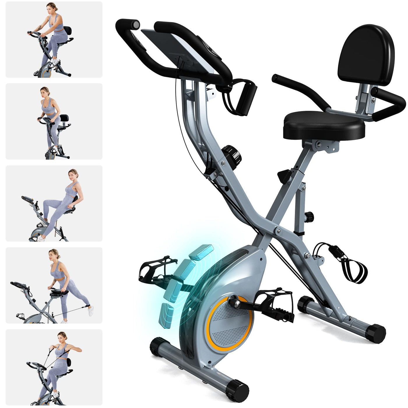 User-friendly controls on the LCD display of a foldable exercise bike.