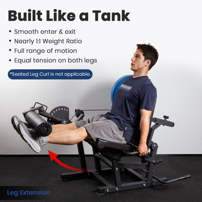 LIONSCOOL Leg Extension and Curl Machine V4.0, 1100lbs Capacity Adjustable Seated Leg Extension, Lying Leg Curl Bench, Cable Operated 2” Plate Loadable Lower Body Exercise Equipment for Home Gym - Dreamchaser Headquarters