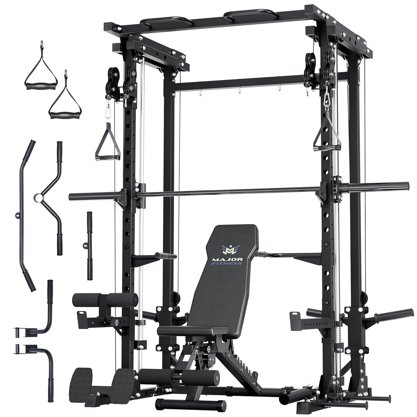 Major Fitness Drone3 Machine – All-in-One Home Gym Squat Rack with Weight Bar, Cable Crossover Machine - Dreamchaser Headquarters