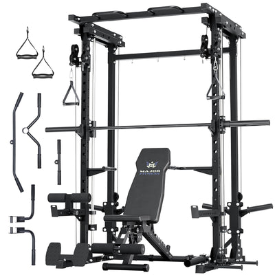 Major Fitness Drone3 Machine – All-in-One Home Gym Squat Rack with Weight Bar, Cable Crossover Machine - Dreamchaser Headquarters