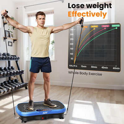 AXV Vibration Plate with Bluetooth connectivity, adding a modern touch to weight loss workouts on a vibrating platform.