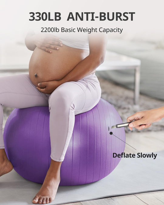 Trideer Yoga Ball shown with users engaging in balancing exercises, serving as an exercise ball for therapy.
