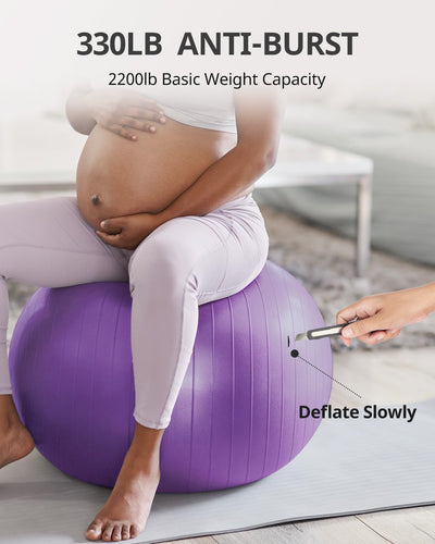Trideer Yoga Ball shown with users engaging in balancing exercises, serving as an exercise ball for therapy.