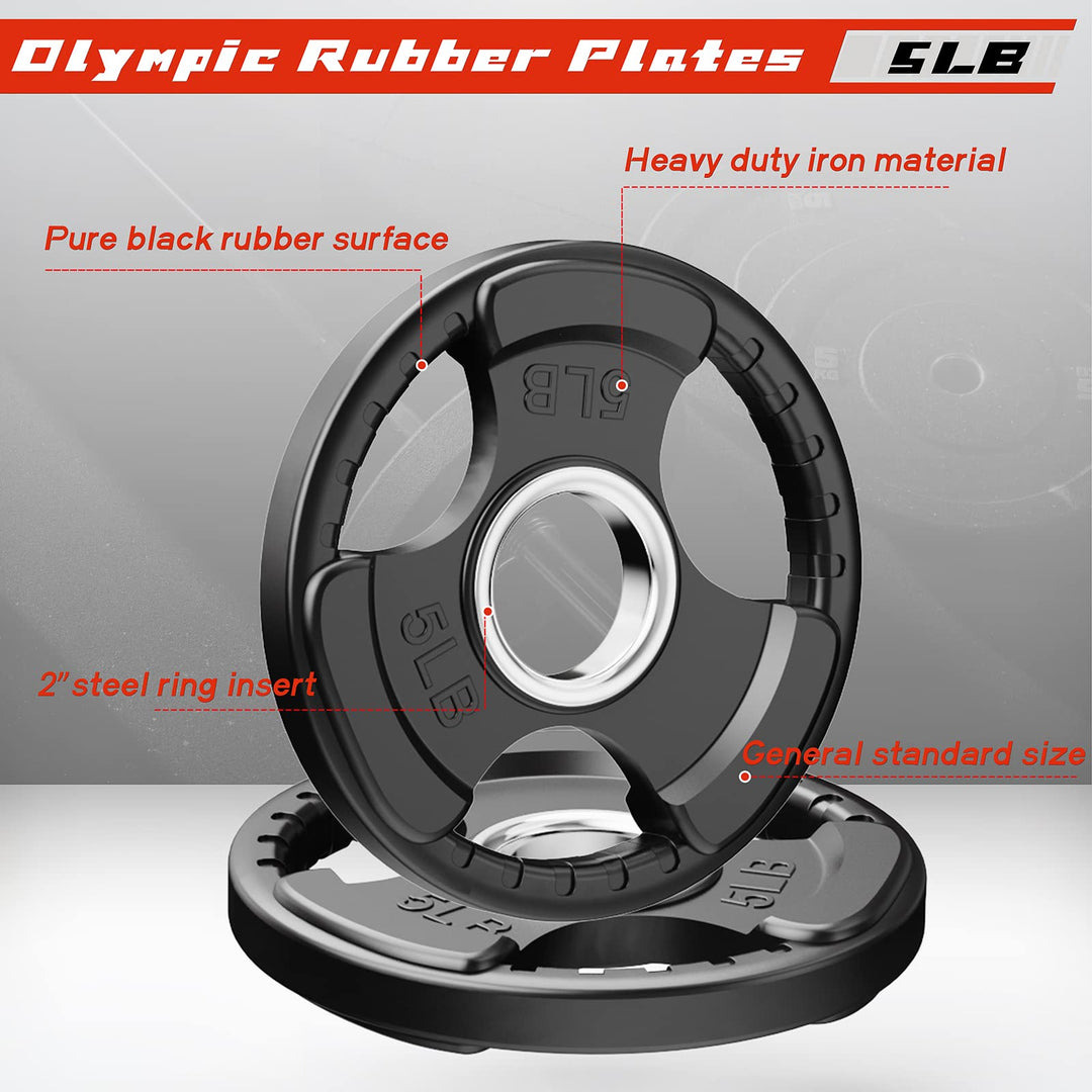 RitFit Rubber Grip Weight Plates – Olympic Plates for Safer, Stronger Barbell Training at Home - Dreamchaser Headquarters