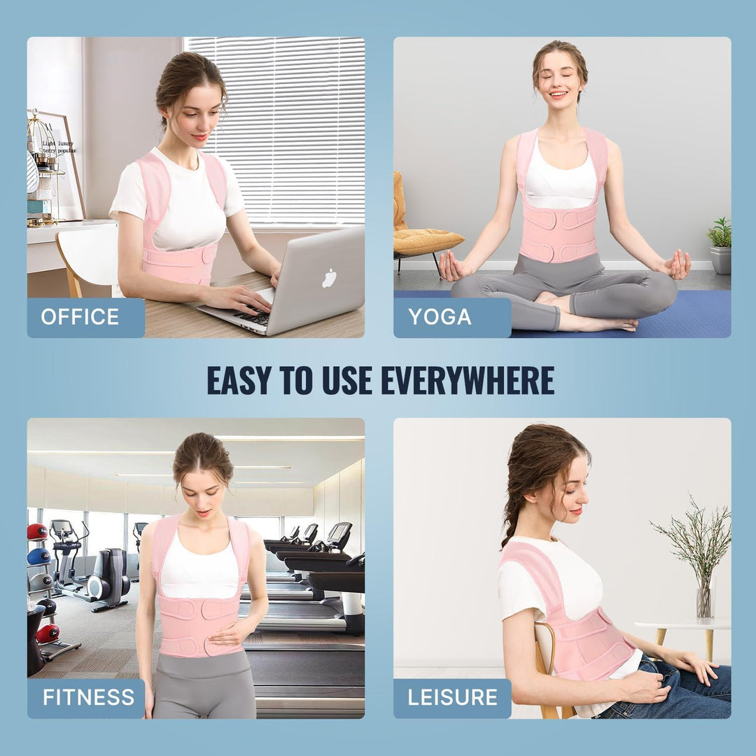Posture Corrector For Back Pain - Fit Geno Adjustable Back Brace, Full Support &amp; Pain Relief, Breathable Design - Dreamchaser Headquarters
