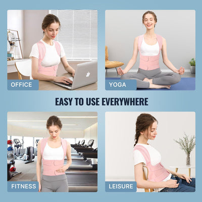 Posture Corrector For Back Pain - Fit Geno Adjustable Back Brace, Full Support & Pain Relief, Breathable Design - Dreamchaser Headquarters