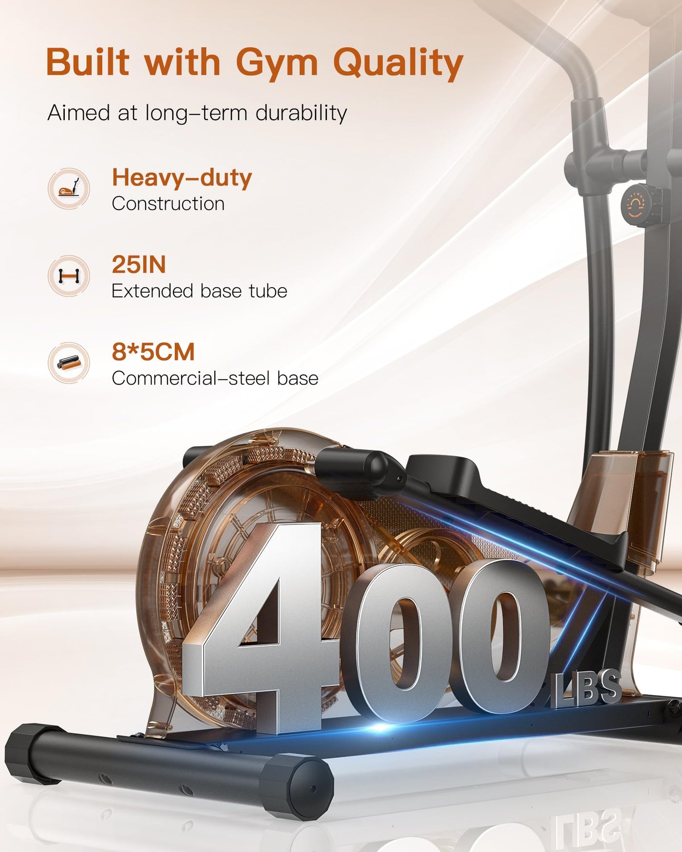 Side view of the Niceday Elliptical Machine demonstrating its compact design suitable for home workouts.