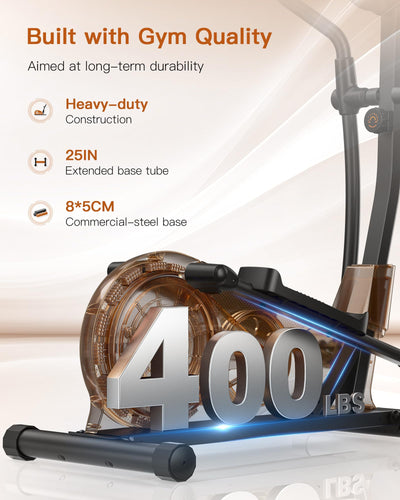 Side view of the Niceday Elliptical Machine demonstrating its compact design suitable for home workouts.