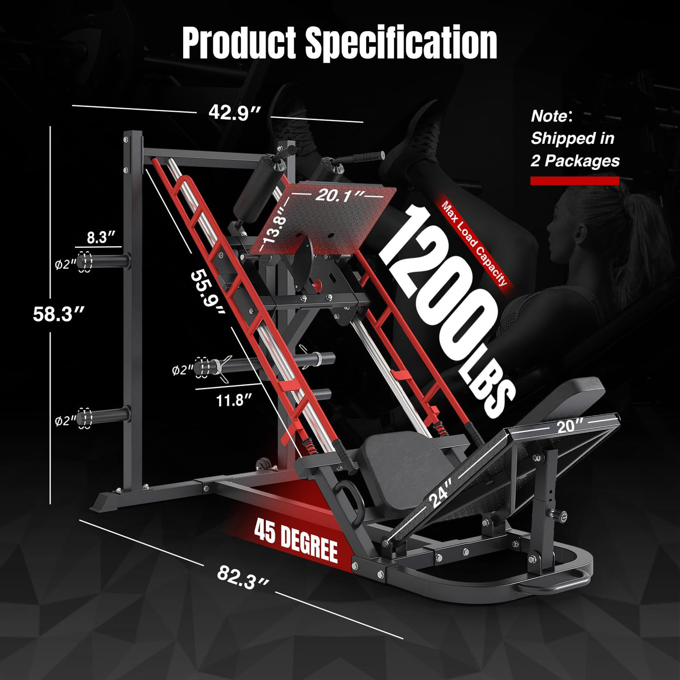 Dripex Leg Press Machine, Leg Press Machines for Home Gym, Professional Leg Press Hack Squat Machine Combo with 4 Weight Plate Storage Holders for Full Lower Body Workout - Dreamchaser Headquarters