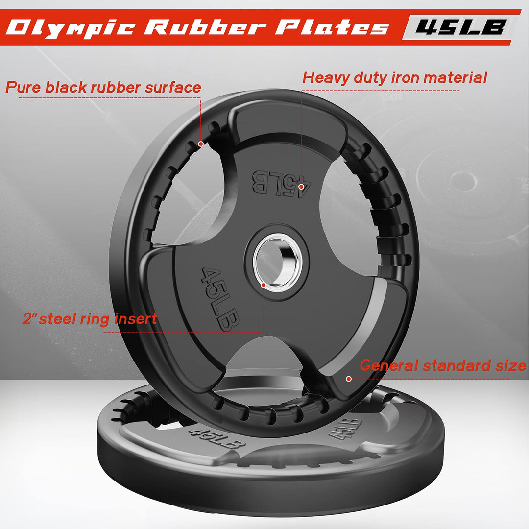 RitFit Rubber Grip Weight Plates – Olympic Plates for Safer, Stronger Barbell Training at Home - Dreamchaser Headquarters